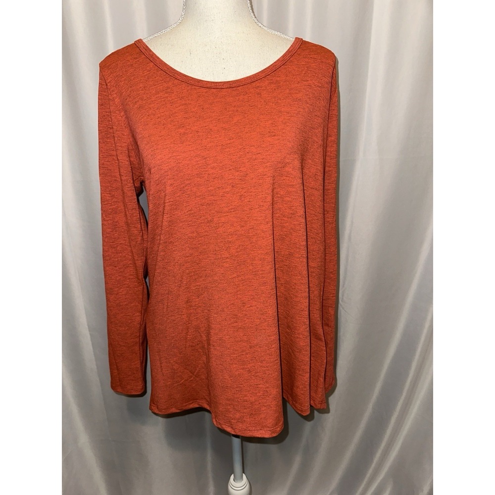 Lularoe Top Womens Size M Long Sleeve Pullover Round Neck Orange